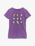 Disney Donald Duck Grid Expressions Youth Girls T-Shirt, PURPLE BERRY, hi-res
