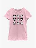 Disney Mickey Mouse Grid Expressions Youth Girls T-Shirt, PINK, hi-res