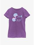 Disney Mickey Mouse Head Outline Groovy Youth Girls T-Shirt, PURPLE BERRY, hi-res