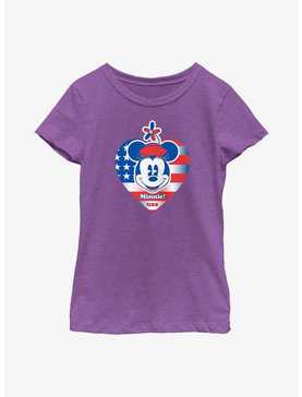 Disney Minnie Mouse Minnie Usa Heart Youth Girls T-Shirt, , hi-res