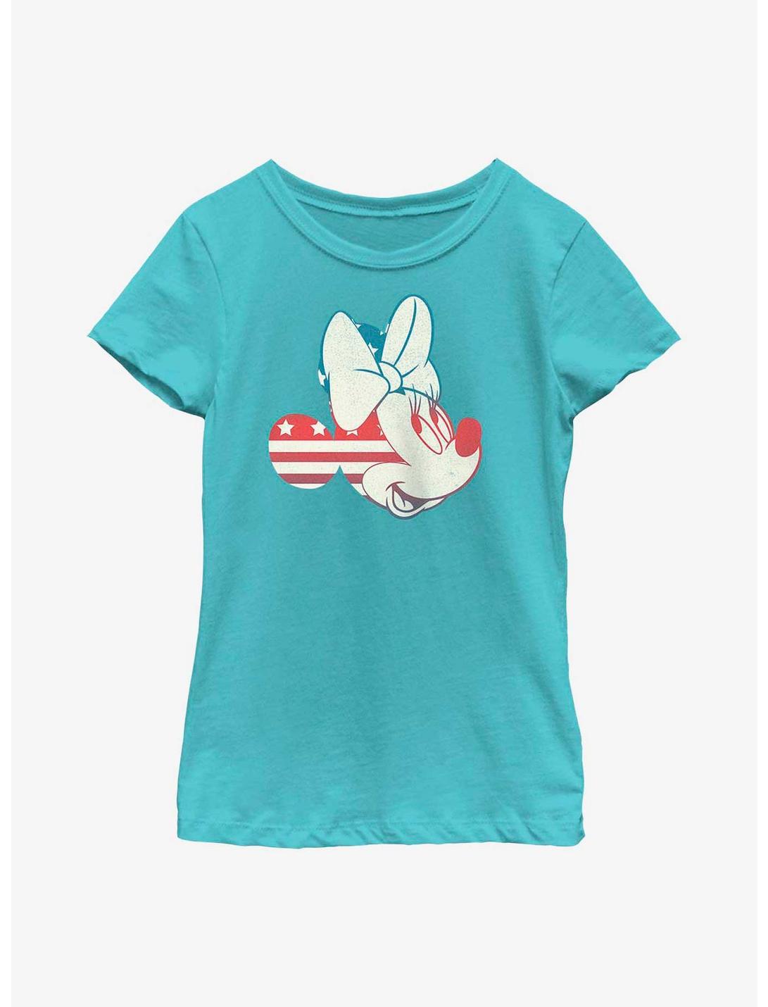 Disney Minnie Mouse American Flag Minnie Youth Girls T-Shirt, TAHI BLUE, hi-res