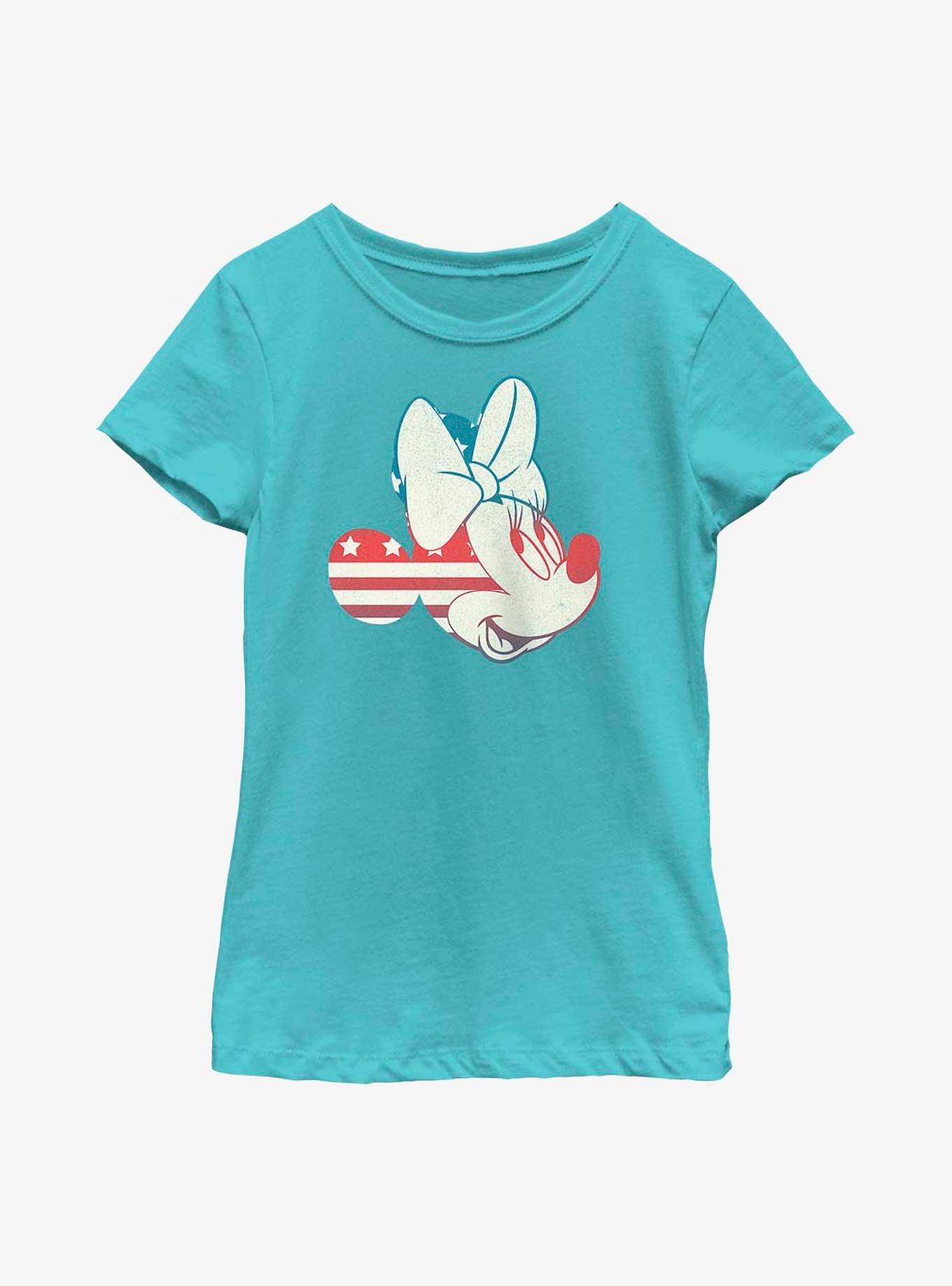 Disney Minnie Mouse American Flag Minnie Youth Girls T-Shirt, , hi-res