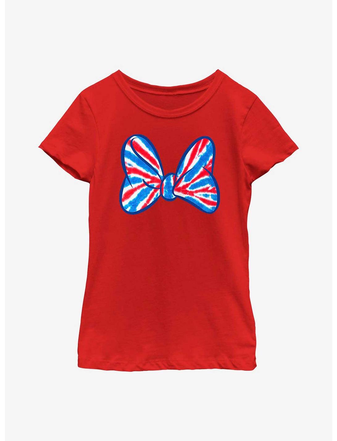Disney Minnie Mouse Americana Bow Youth Girls T-Shirt, RED, hi-res