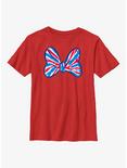 Disney Minnie Mouse Americana Bow Youth T-Shirt, RED, hi-res