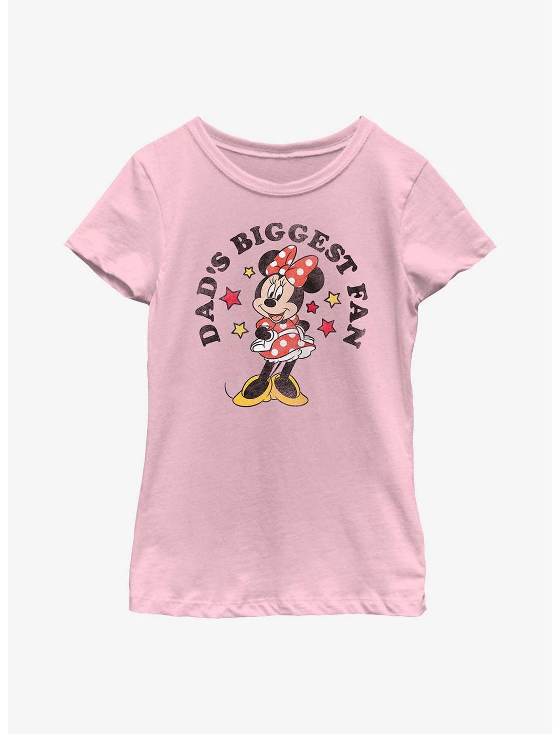 Disney Minnie Mouse Dad's Biggest Fan Youth Girls T-Shirt, PINK, hi-res