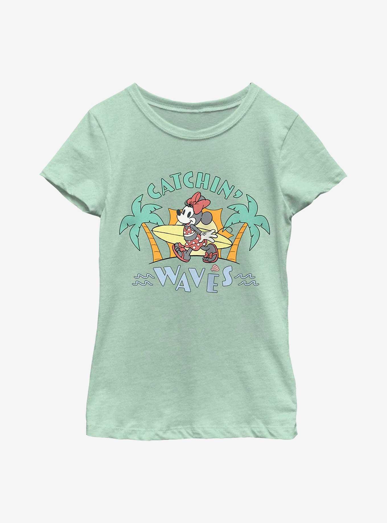 Disney Minnie Mouse Catchin' Waves Youth Girls T-Shirt, , hi-res