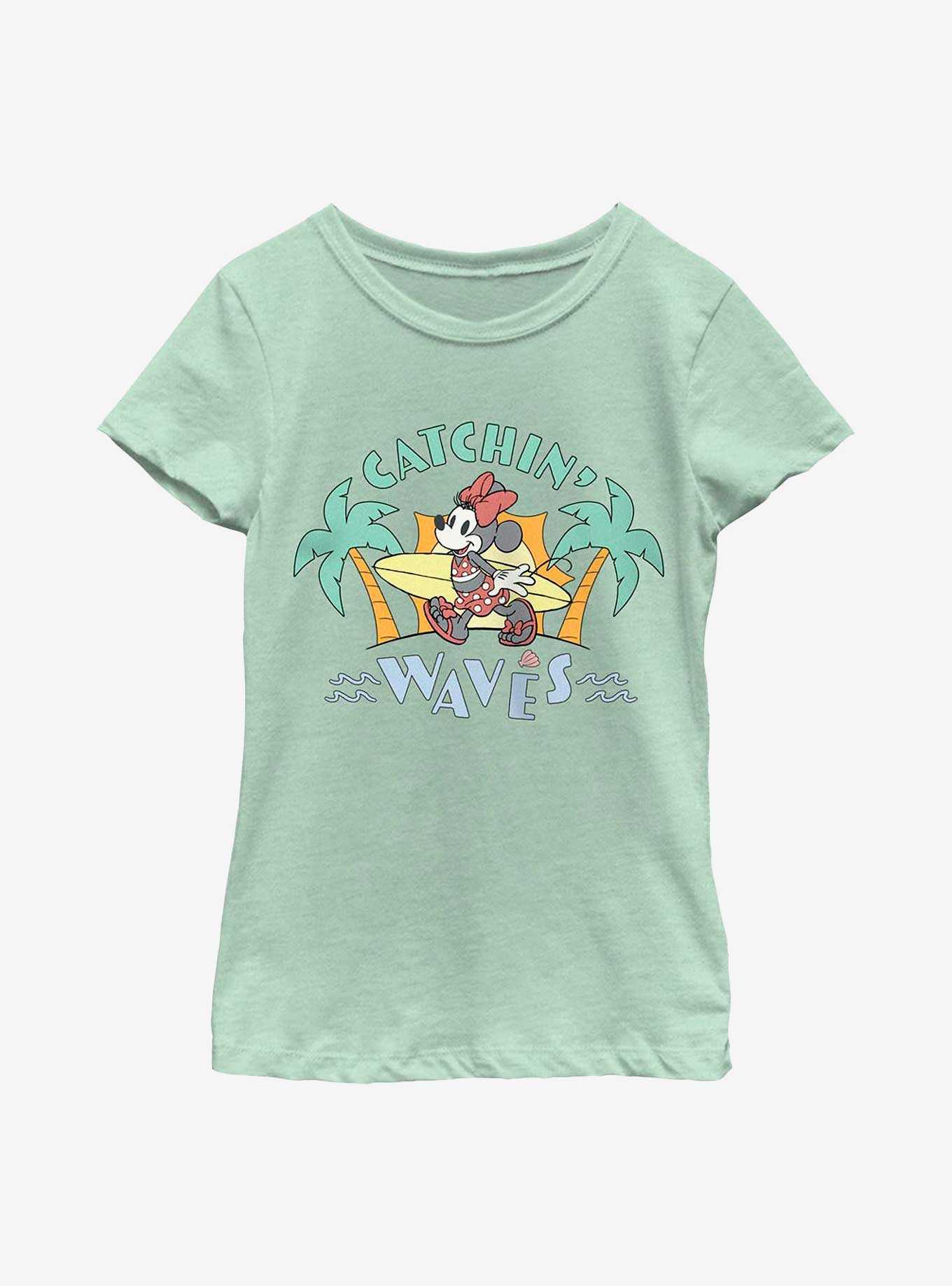 Disney Minnie Mouse Catchin' Waves Youth Girls T-Shirt, , hi-res
