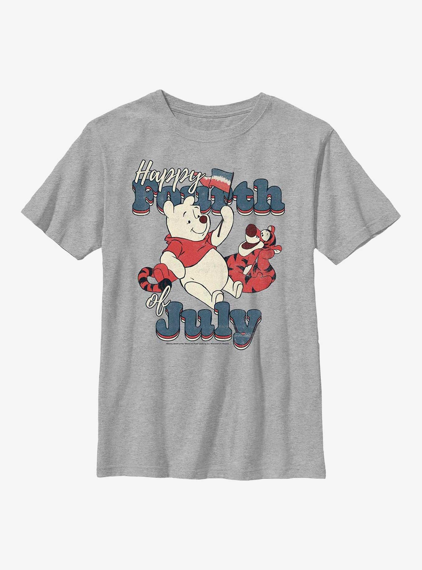 Disney Winnie The Pooh Happy Fourth Of July Youth T-Shirt, ATH HTR, hi-res