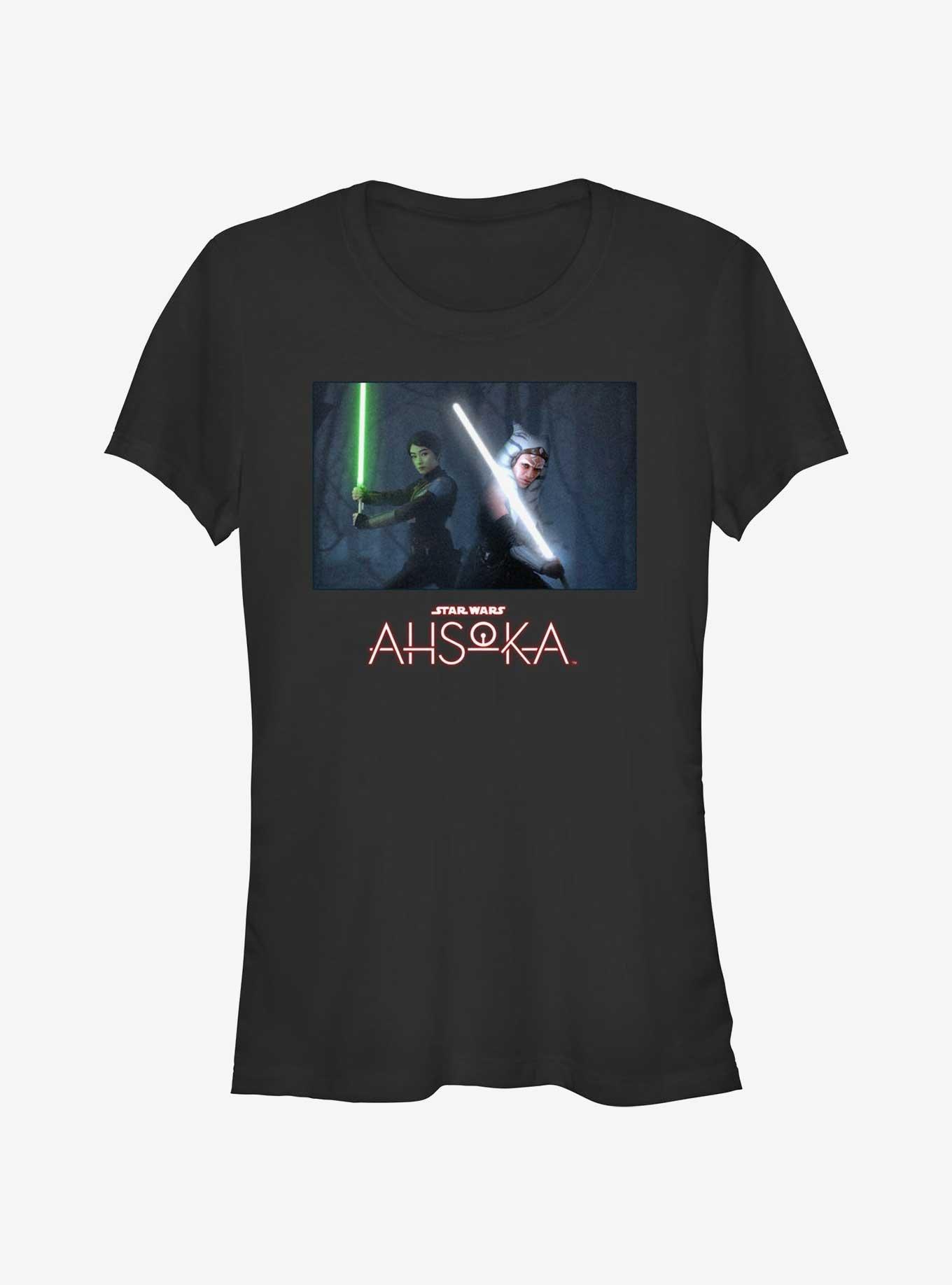 Disney Ahsoka Sabine and Ahsoka Lightsaber Stance Girls T-Shirt, BLACK, hi-res