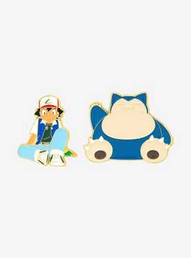 Pokémon Ash & Snorlax Enamel Pin Set - BoxLunch Exclusive, , hi-res