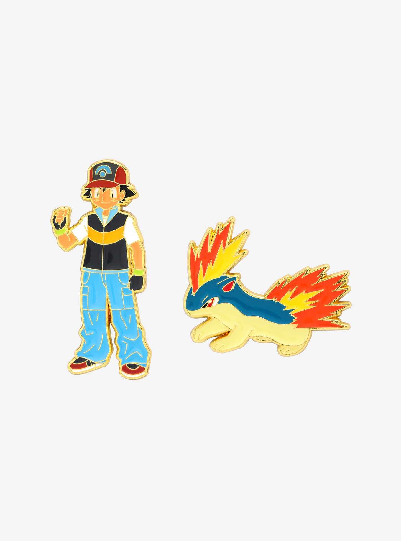 Pokémon Ash & Quilava Enamel Pin Set - BoxLunch Exclusive, , hi-res