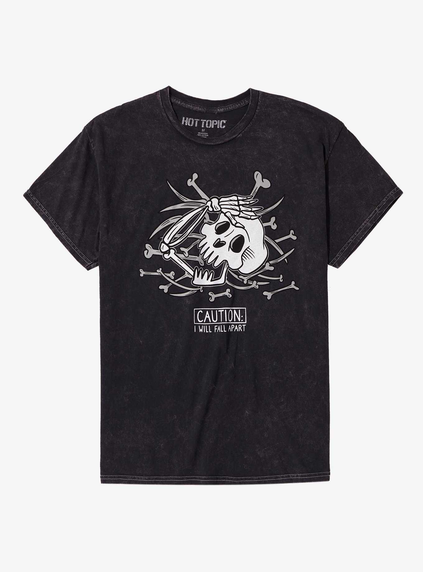 Skeleton Fall Apart Mineral Wash T-Shirt, , hi-res