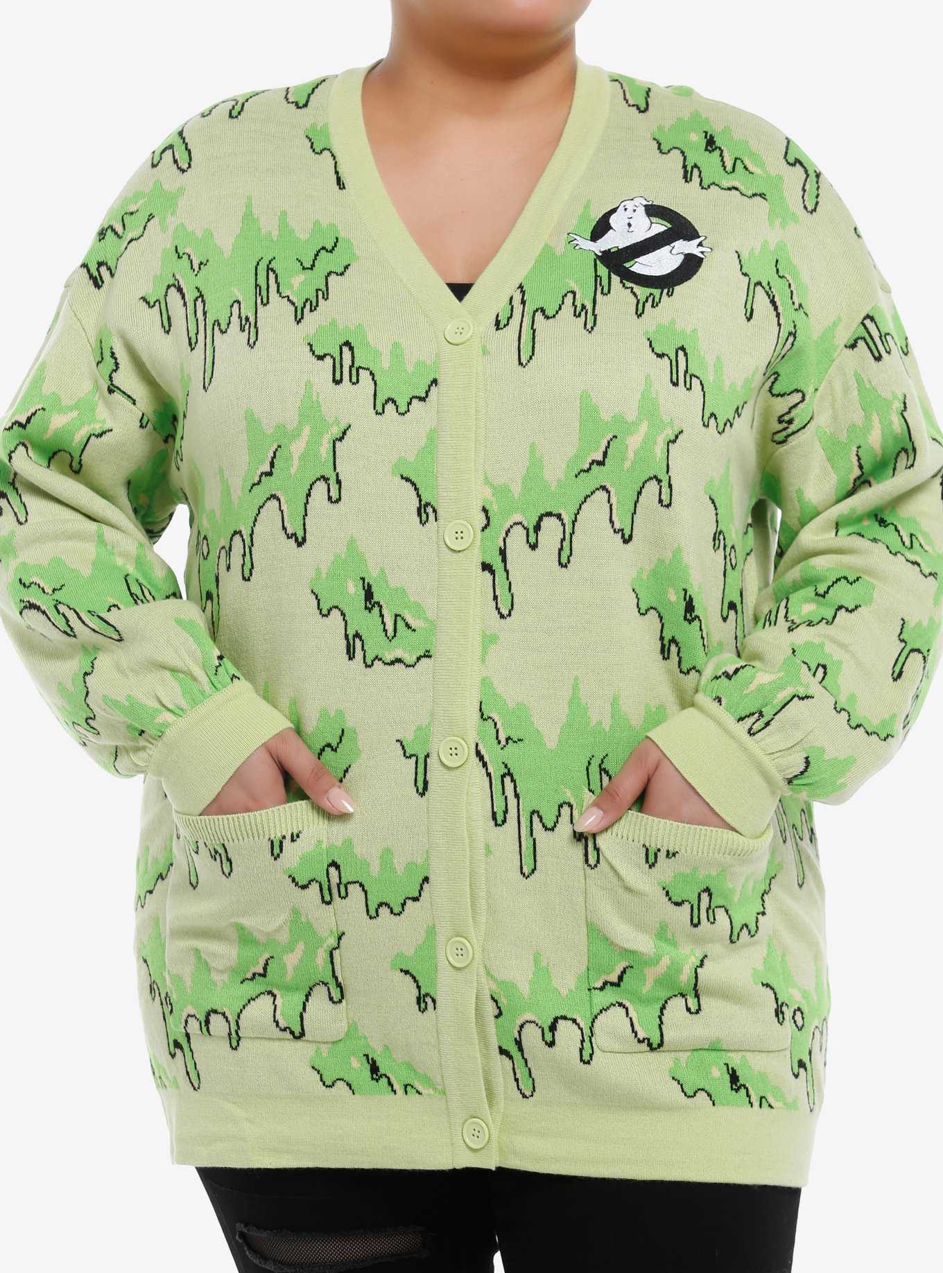 Her Universe Ghostbusters Slimer Glow-In-The-Dark Cardigan Plus Size, , hi-res