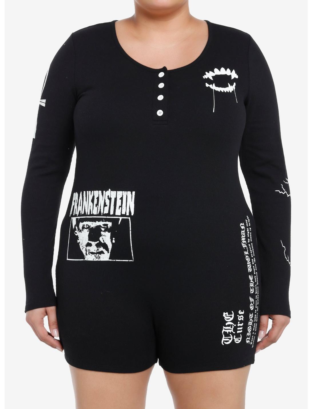 Universal Monsters Icons Long-Sleeve Romper Plus Size, MULTI, hi-res