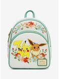 Loungefly Pokémon Pikachu and Eevee Floral Mini Backpack — BoxLunch Exclusive, , hi-res