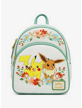 Loungefly Pokémon Pikachu and Eevee Floral Mini Backpack — BoxLunch Exclusive, , hi-res