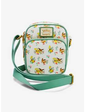 Loungefly Pokémon Pikachu and Eevee Floral Allover Print Crossbody Bag — BoxLunch Exclusive, , hi-res