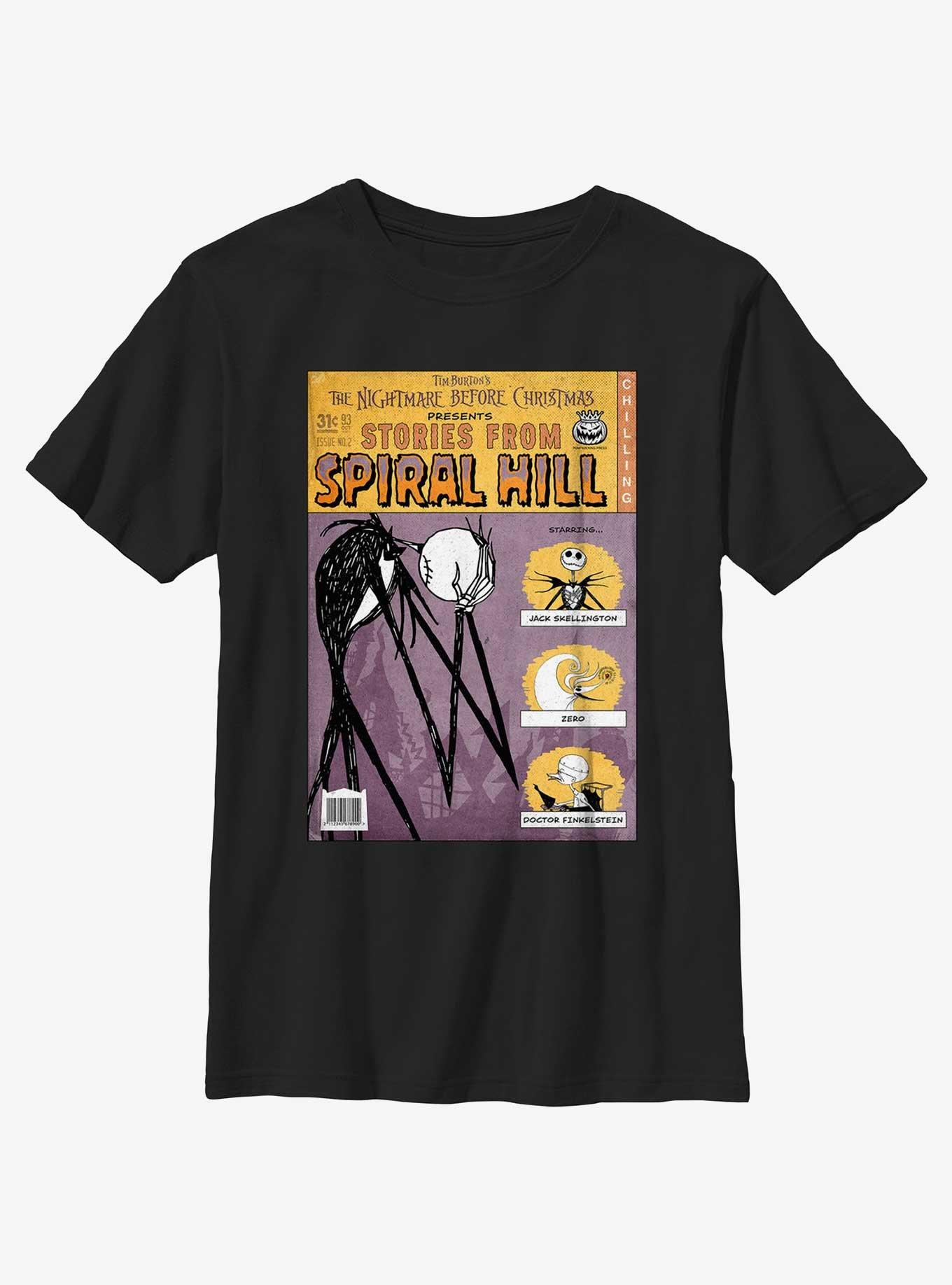 Disney The Nightmare Before Christmas Jack Stories From Spiral Hill Youth T-Shirt, BLACK, hi-res