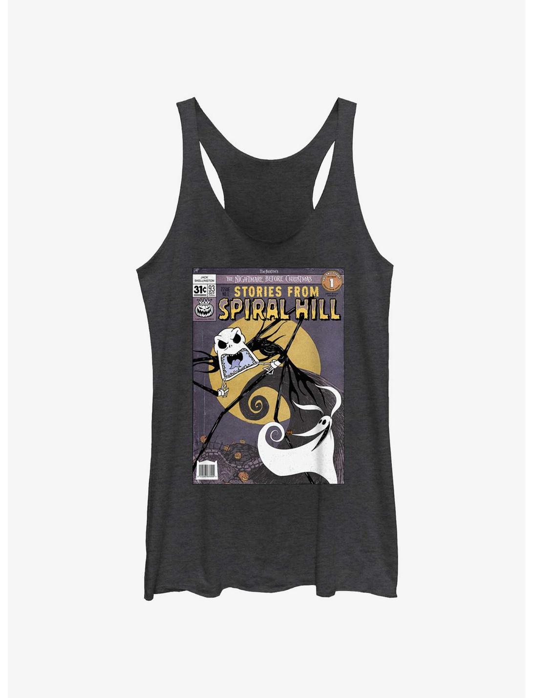 Disney The Nightmare Before Christmas Stories From Spiral Hill Jack and Zero Womens Tank Top, BLK HTR, hi-res