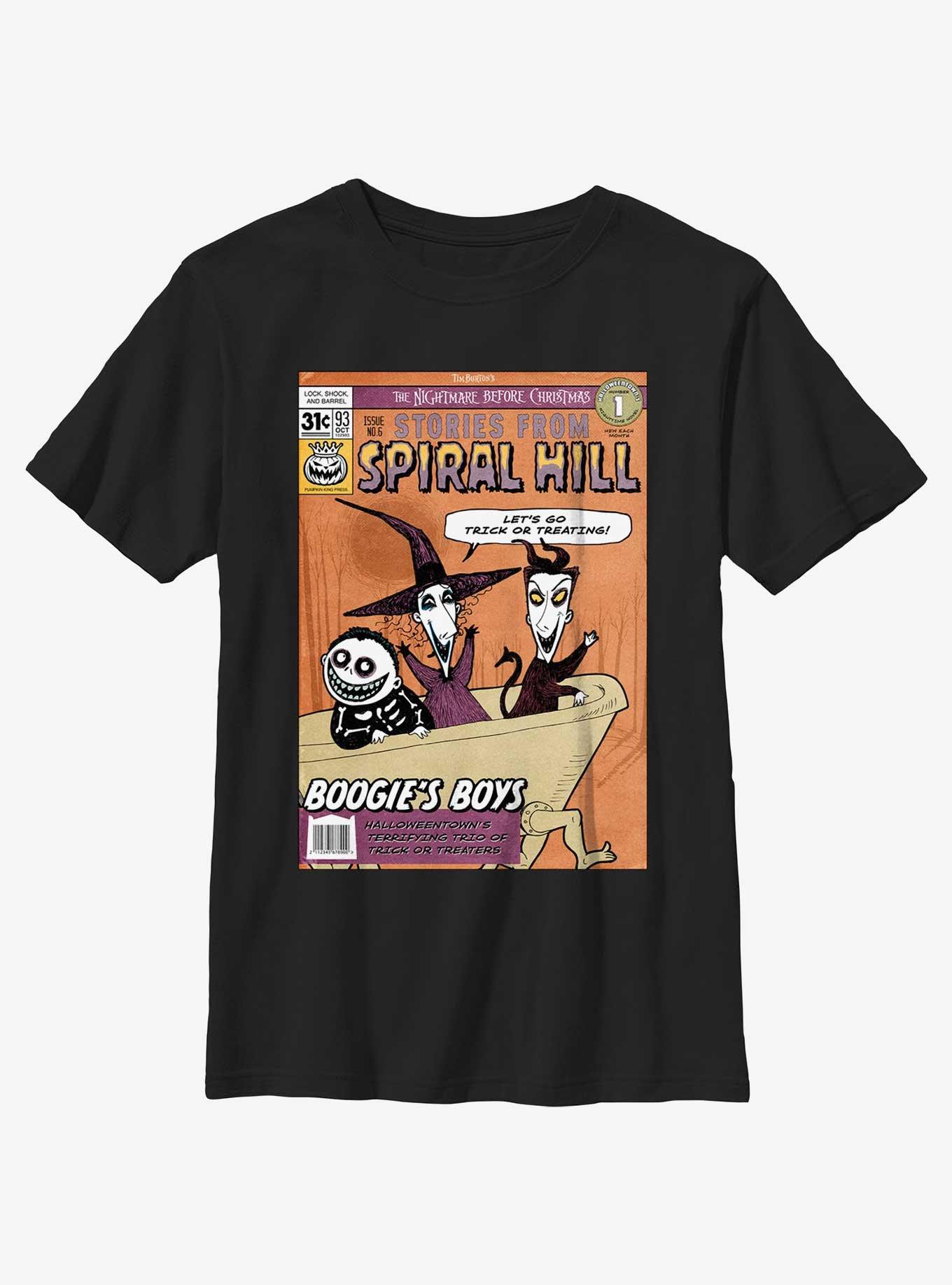 Disney The Nightmare Before Christmas Stories From Spiral Hill Boogie's Boys Youth T-Shirt, BLACK, hi-res