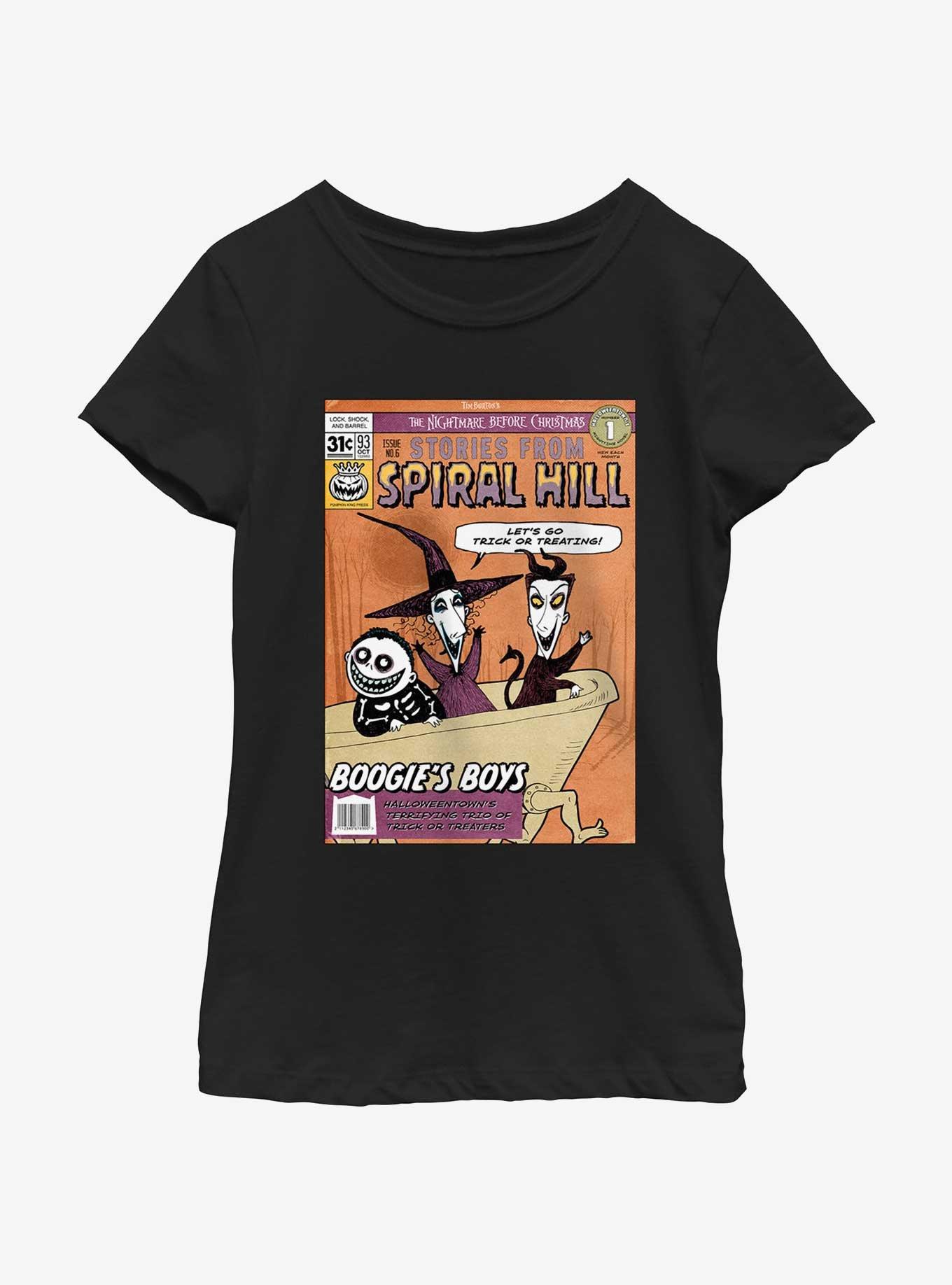 Disney The Nightmare Before Christmas Stories From Spiral Hill Boogie's Boys Youth Girls T-Shirt, BLACK, hi-res