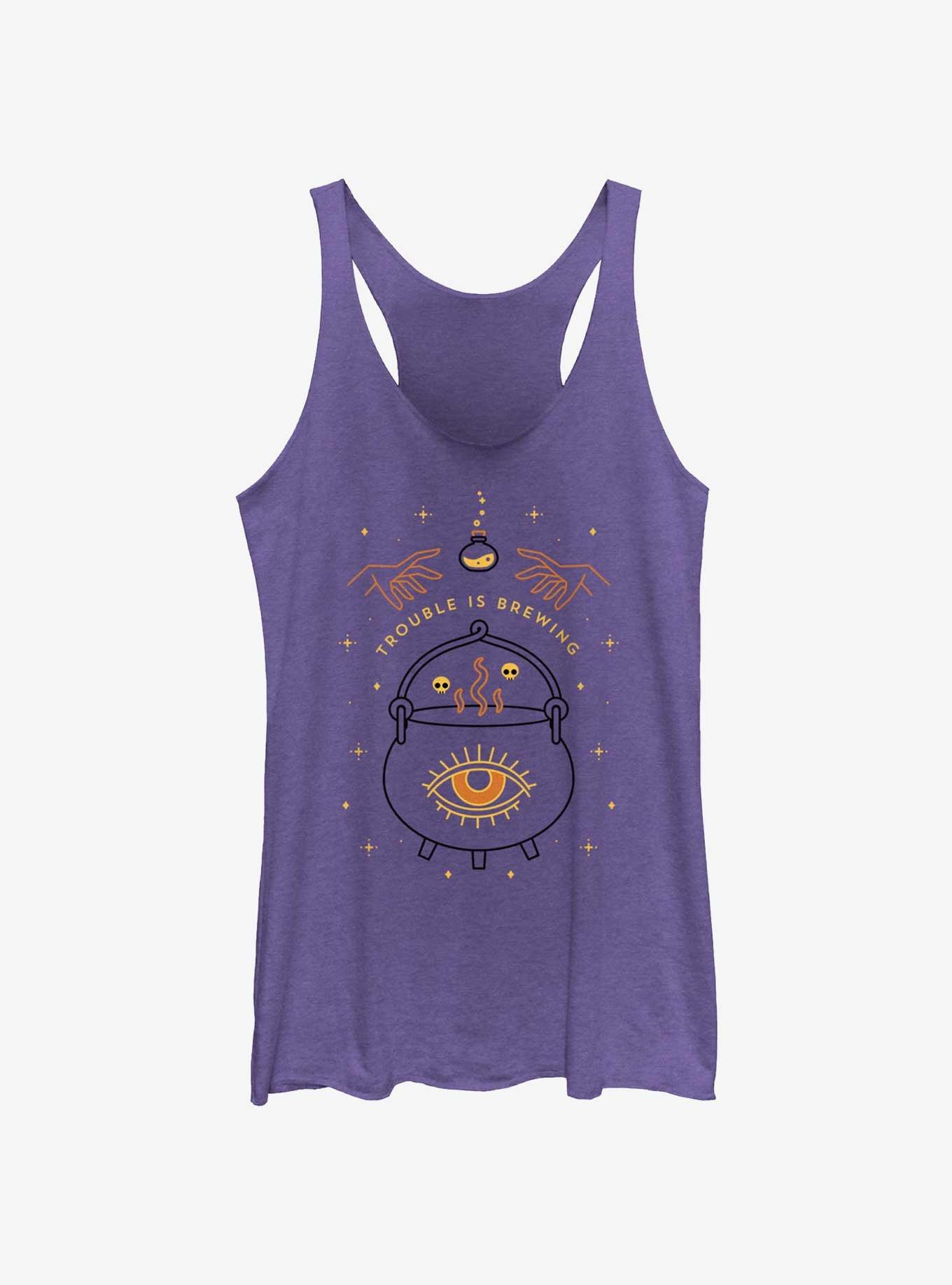 Disney Hocus Pocus Trouble Is Brewing Womens Tank Top, PUR HTR, hi-res