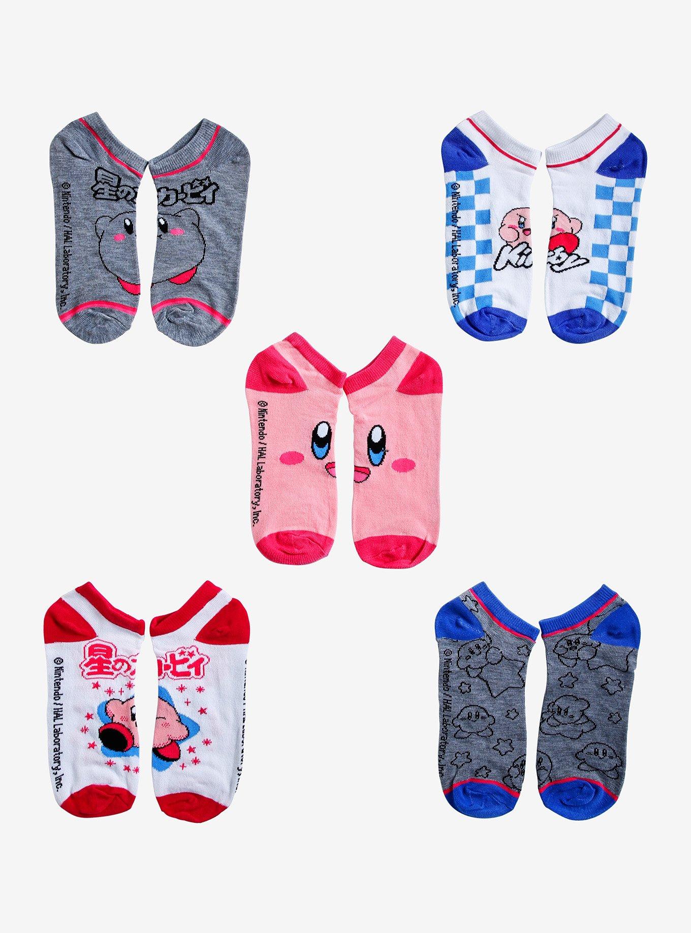 Kirby Face No-Show Socks 5 Pair, , hi-res
