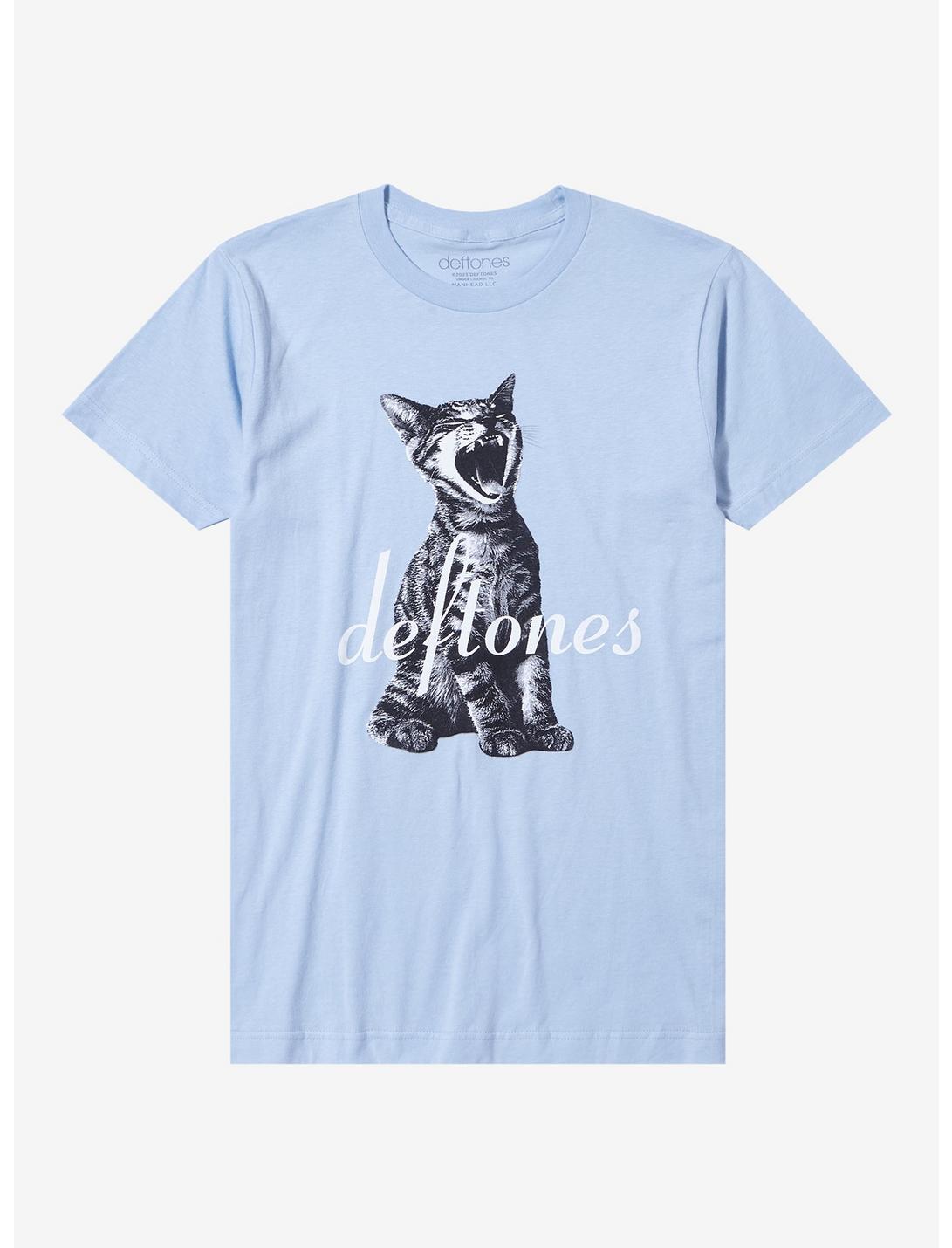 Deftones Like Linus Cat Boyfriend Fit Girls T-Shirt, BABY BLUE, hi-res