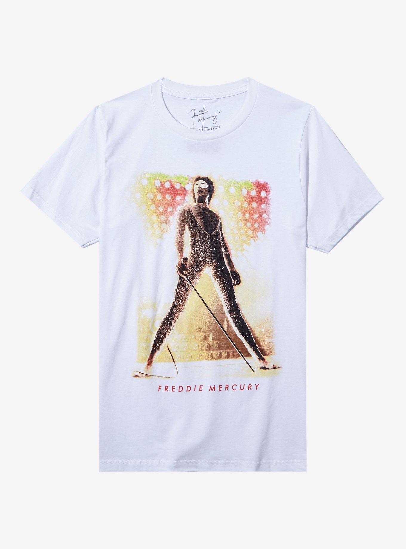 Queen Freddie Mercury Portrait Boyfriend Fit Girls T-Shirt, BRIGHT WHITE, hi-res