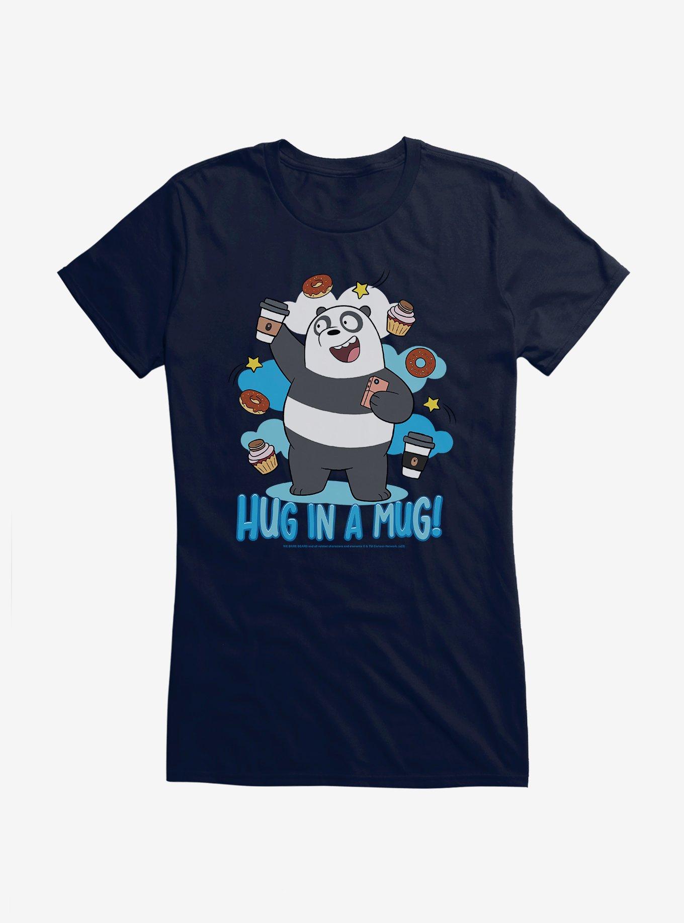We Bare Bears Hug In A Mug Girls T-Shirt, NAVY, hi-res