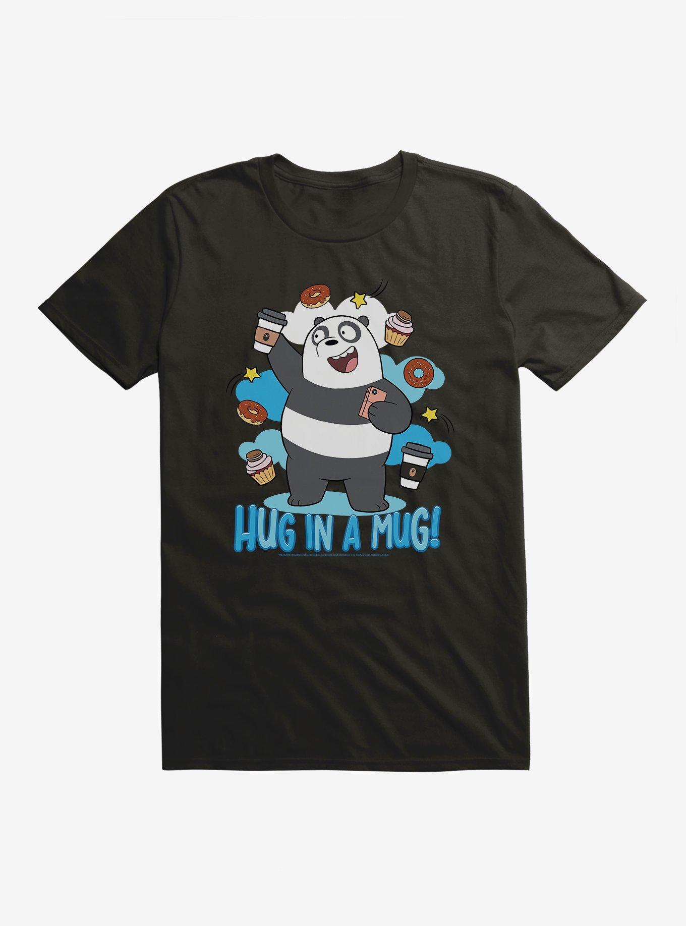 We Bare Bears Hug In A Mug T-Shirt, BLACK, hi-res
