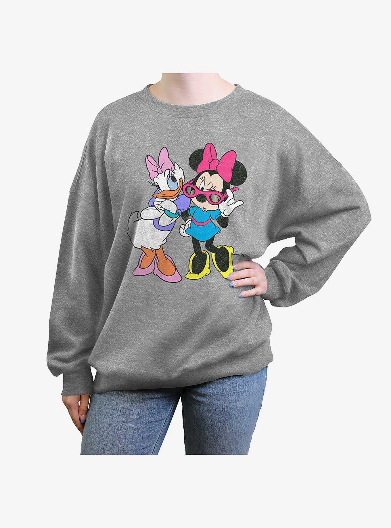 NWT Disney Parks Minnie Mouse Ladies Long Sleeve Sweatshirt Top Sz Large  Gray