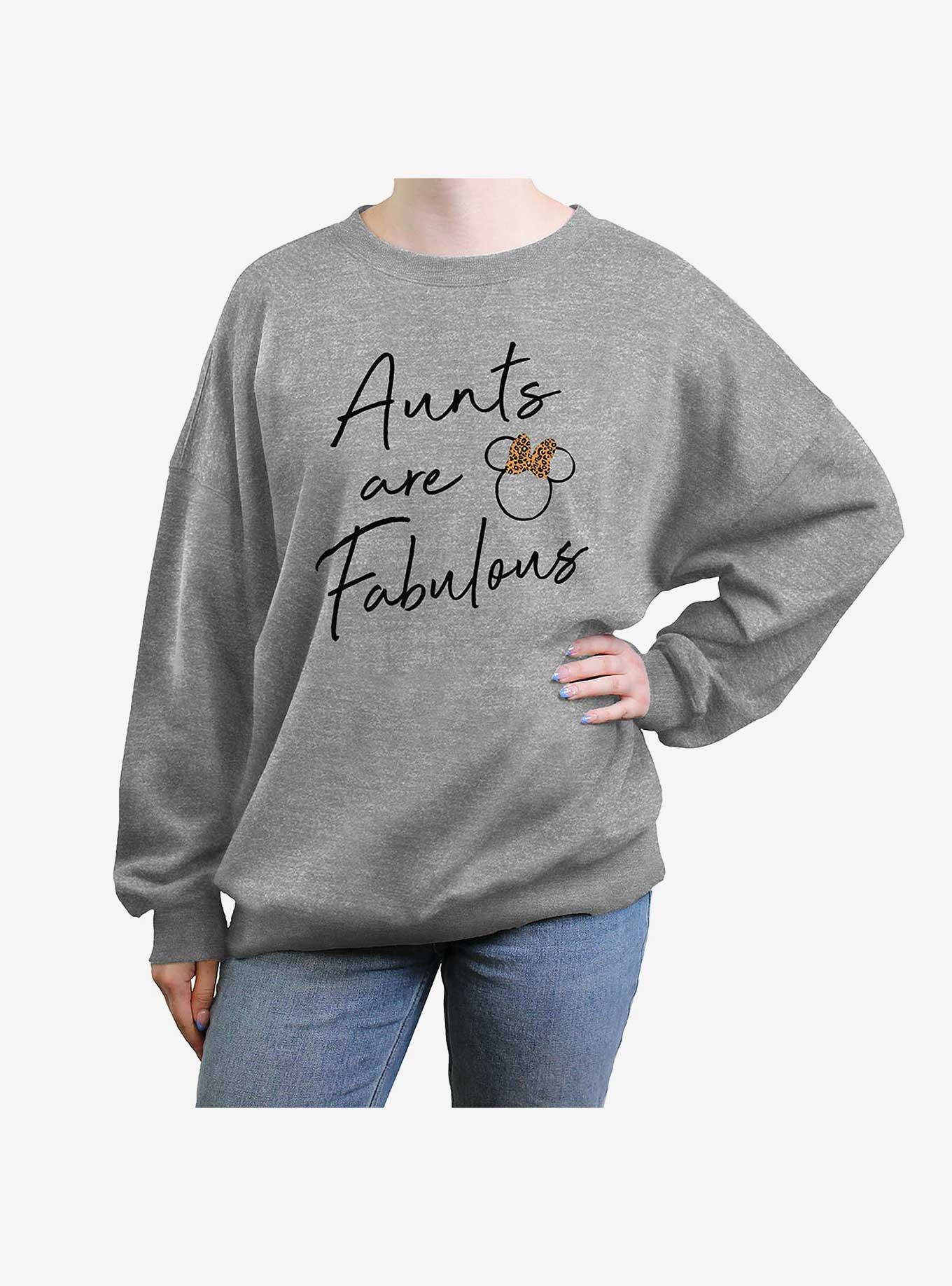 Disney Minnie Mouse Aunts Are Fabulous Girls Oversized Sweatshirt, HEATHER GR, hi-res