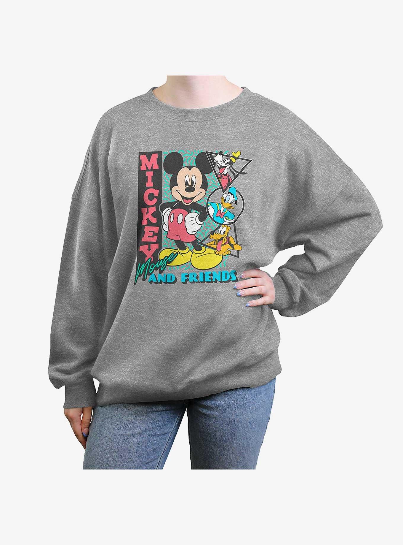 Disney Mickey Mouse & Friends Retro Shapes Girls Oversized Sweatshirt, , hi-res