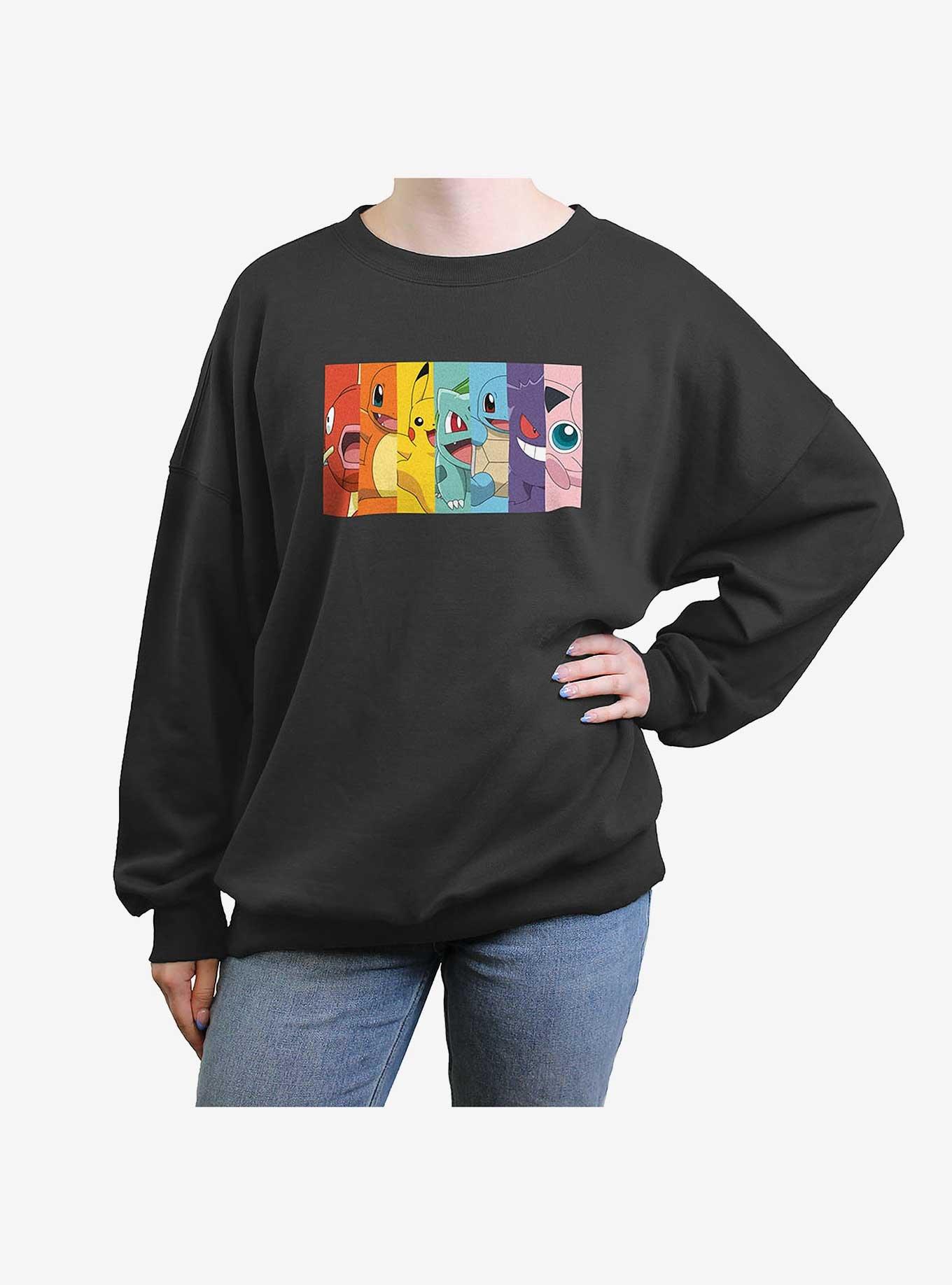 Pokemon Rainbow Panels Girls Oversized Sweatshirt