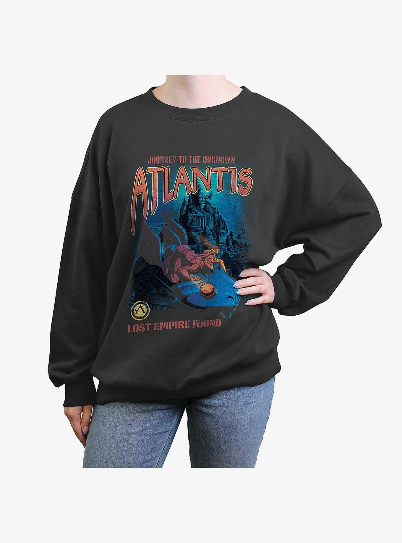 Disney Atlantis: The Lost Empire Atlantis Found Girls Oversized Sweatshirt, CHARCOAL, hi-res