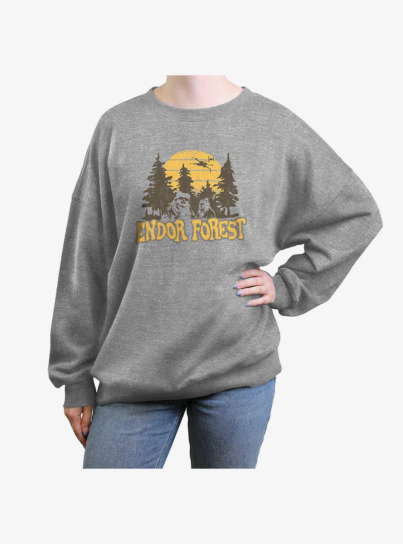 Star Wars Endor Forest Girls Oversized Sweatshirt, HEATHER GR, hi-res