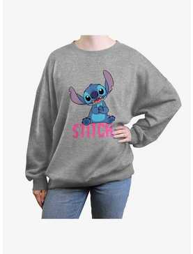 Disney Lilo & Stitch Sitting Classic Girls Oversized Sweatshirt, , hi-res