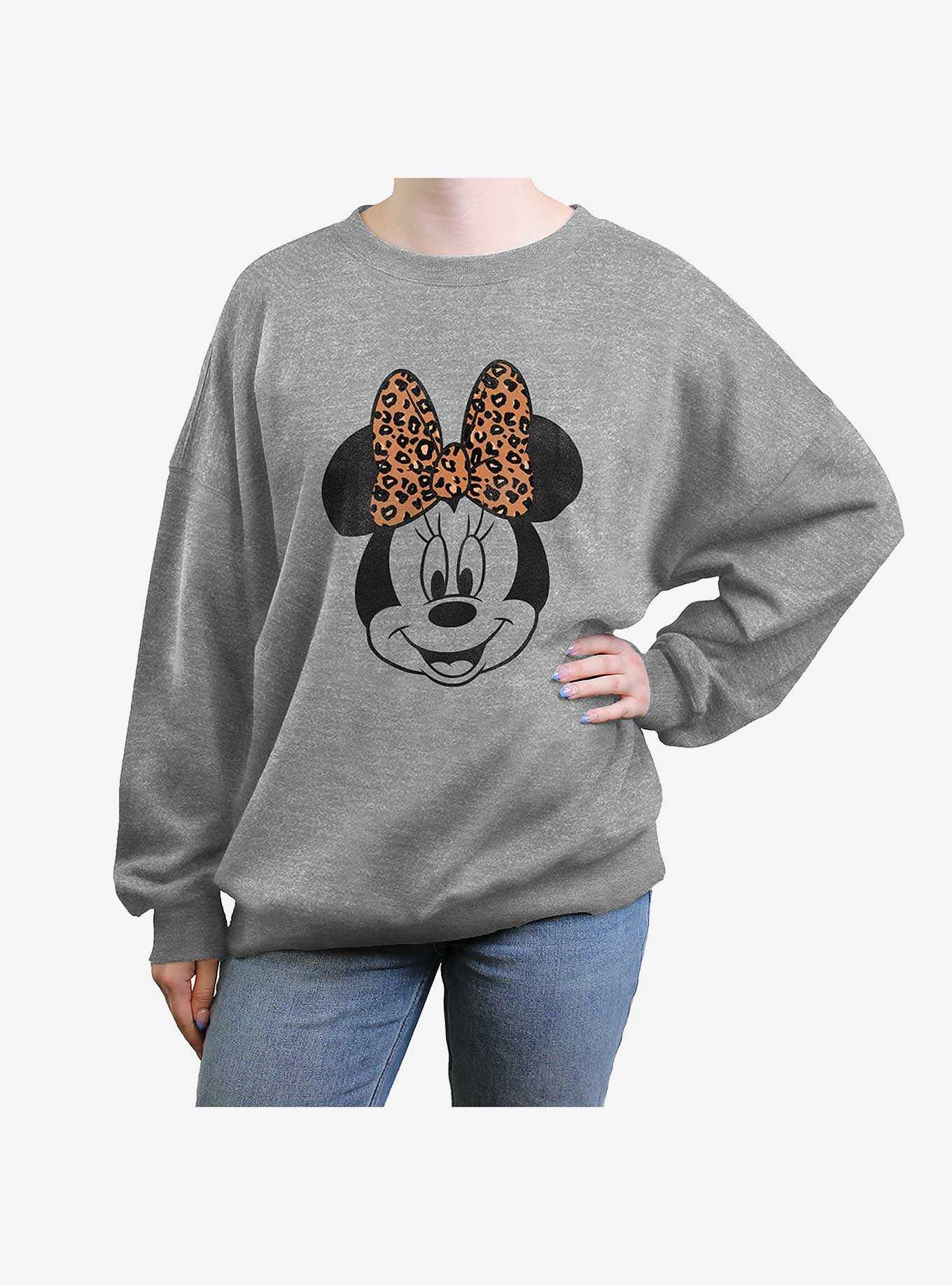 Disney Minnie Mouse Modern Leopard Girls Oversized Sweatshirt, , hi-res