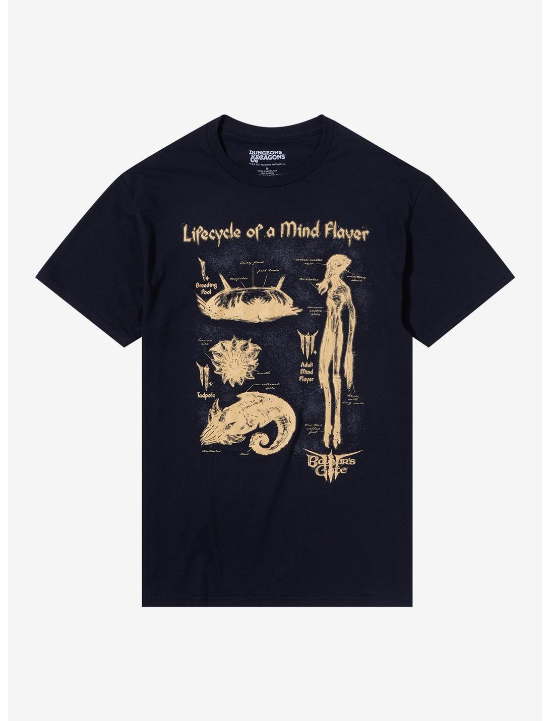Baldur's Gate 3 Mind Flayer Lifecycle T-Shirt, BLACK, hi-res