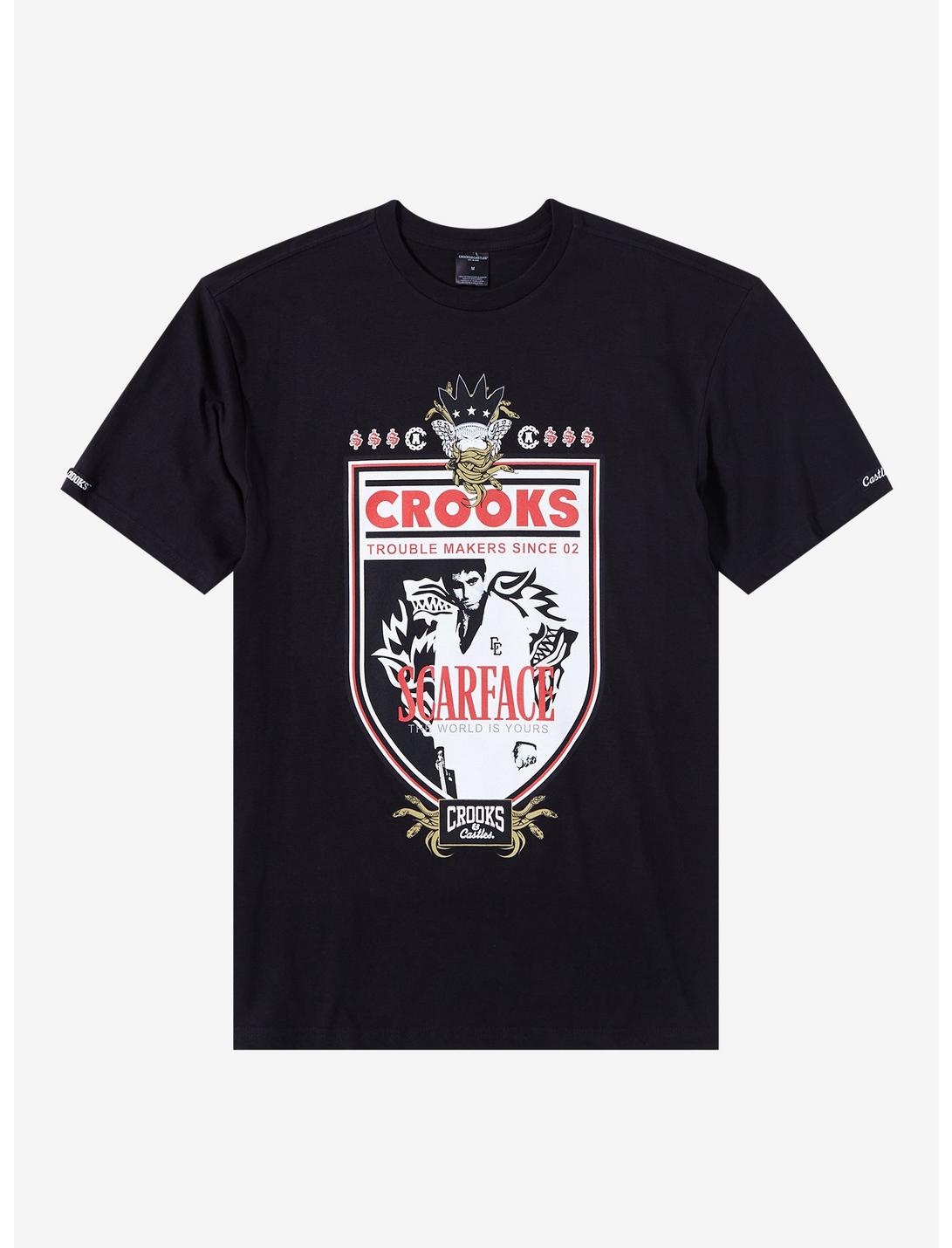 Scarface X Crooks & Castles Shield T-Shirt, BLACK, hi-res