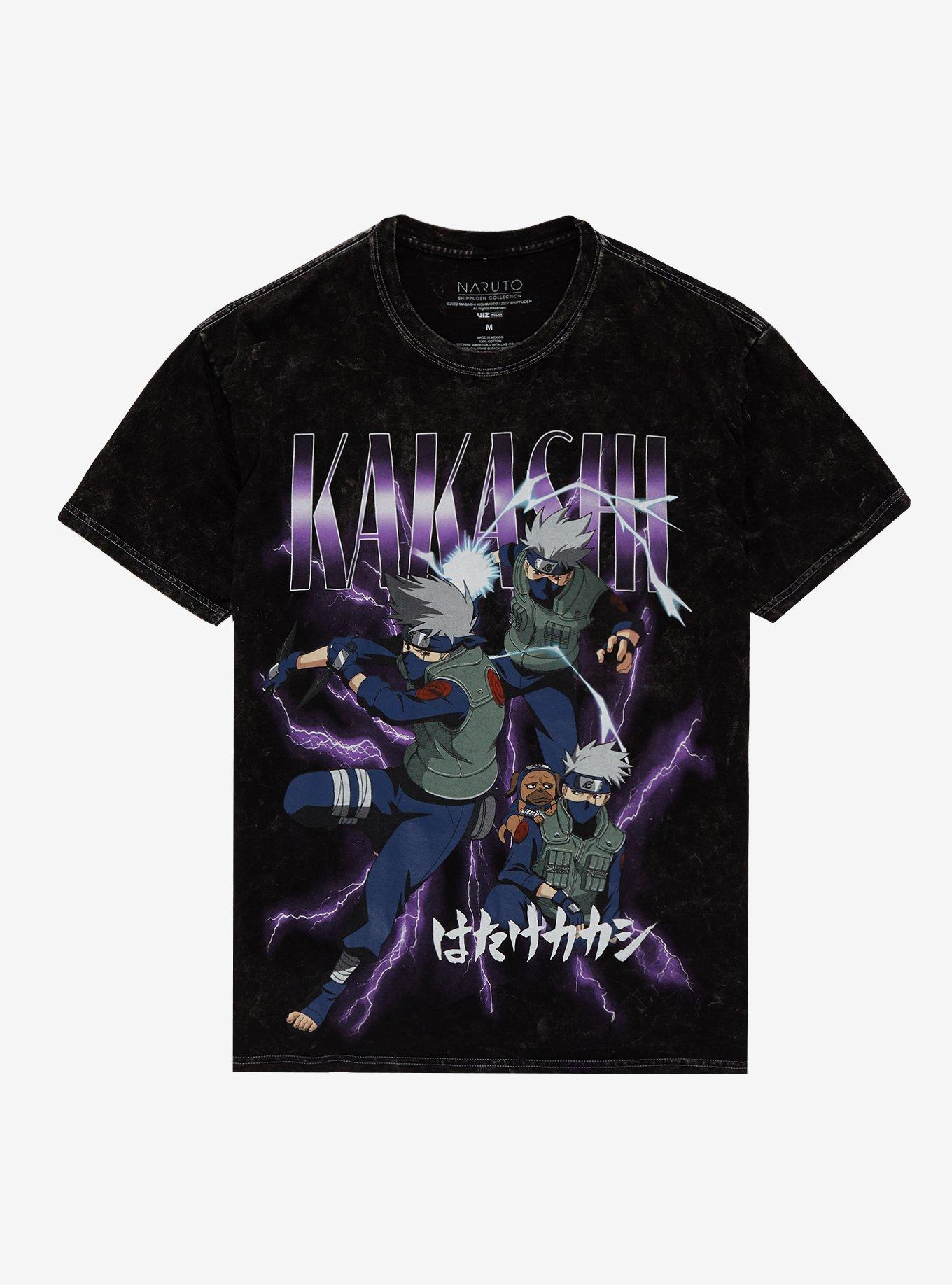 Naruto Shippuden Kakashi Purple Chidori Dark Wash T-Shirt, MULTI, hi-res