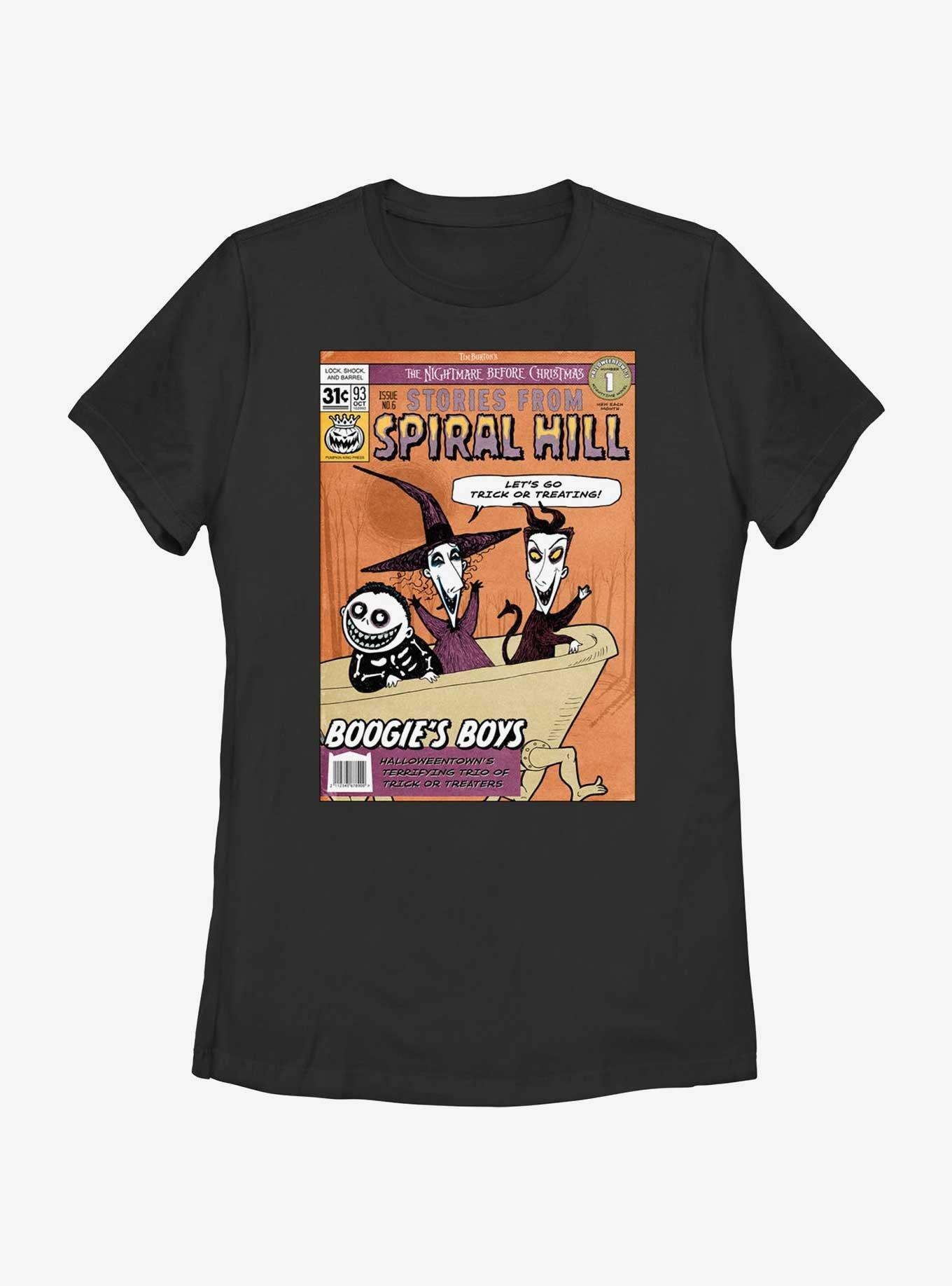 Disney The Nightmare Before Christmas Stories From Spiral Hill Boogie's Boys Womens T-Shirt, BLACK, hi-res
