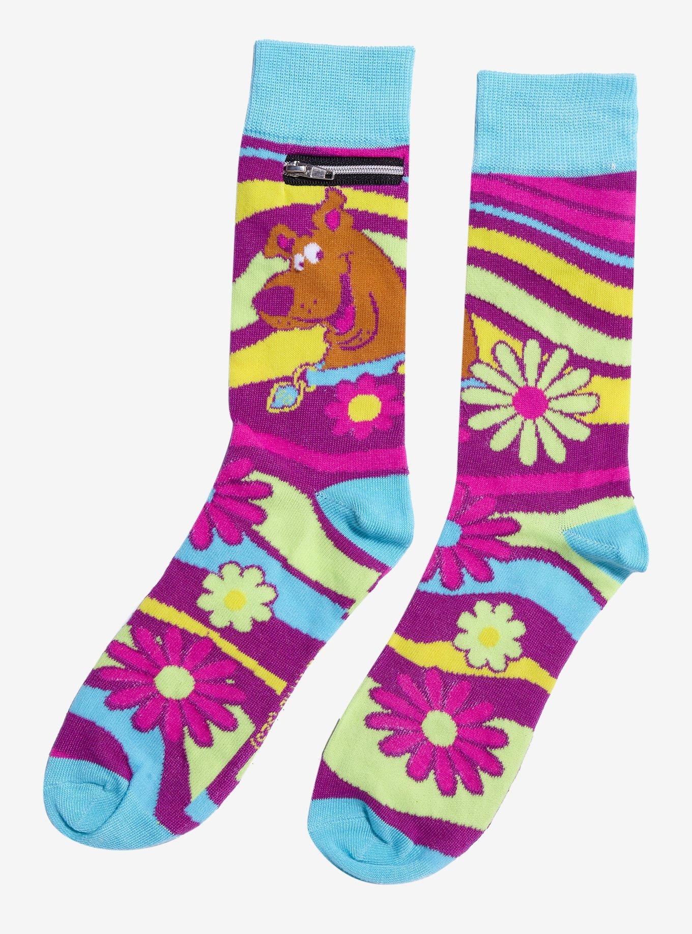 Scooby-Doo! Retro Flowers Crew Socks, , hi-res