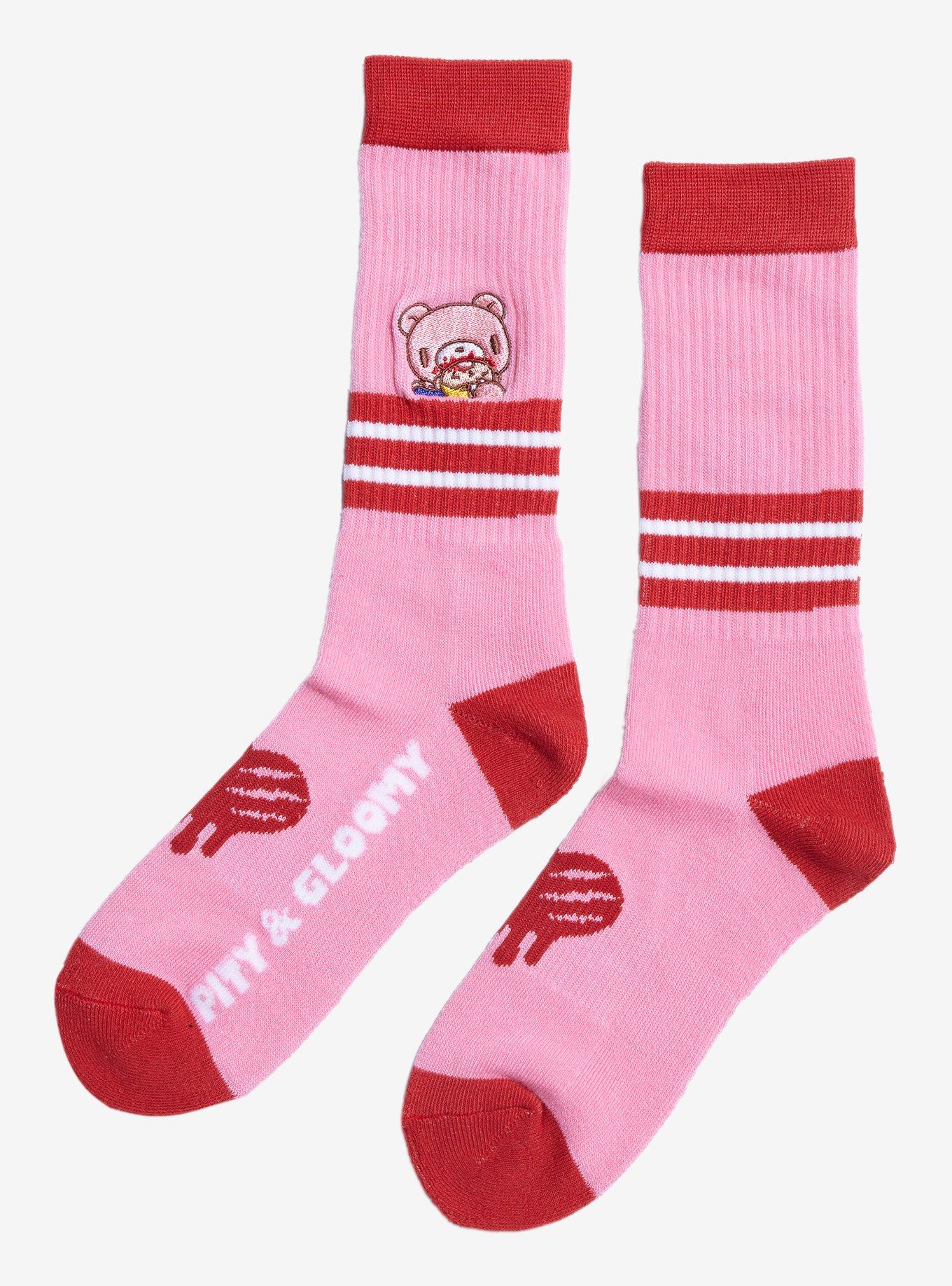 Gloomy Bear Stripe Peeking Crew Socks | Hot Topic