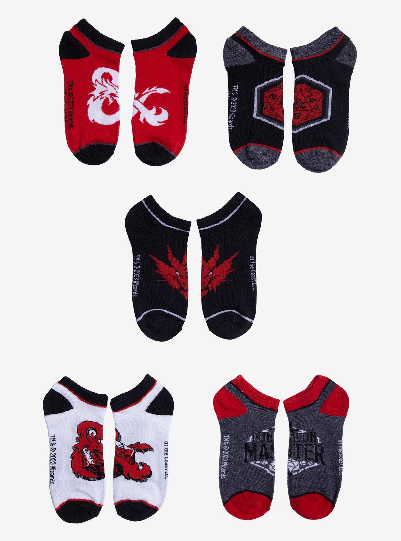 Dungeons & Dragons Icons No-Show Socks 5 Pair, , hi-res