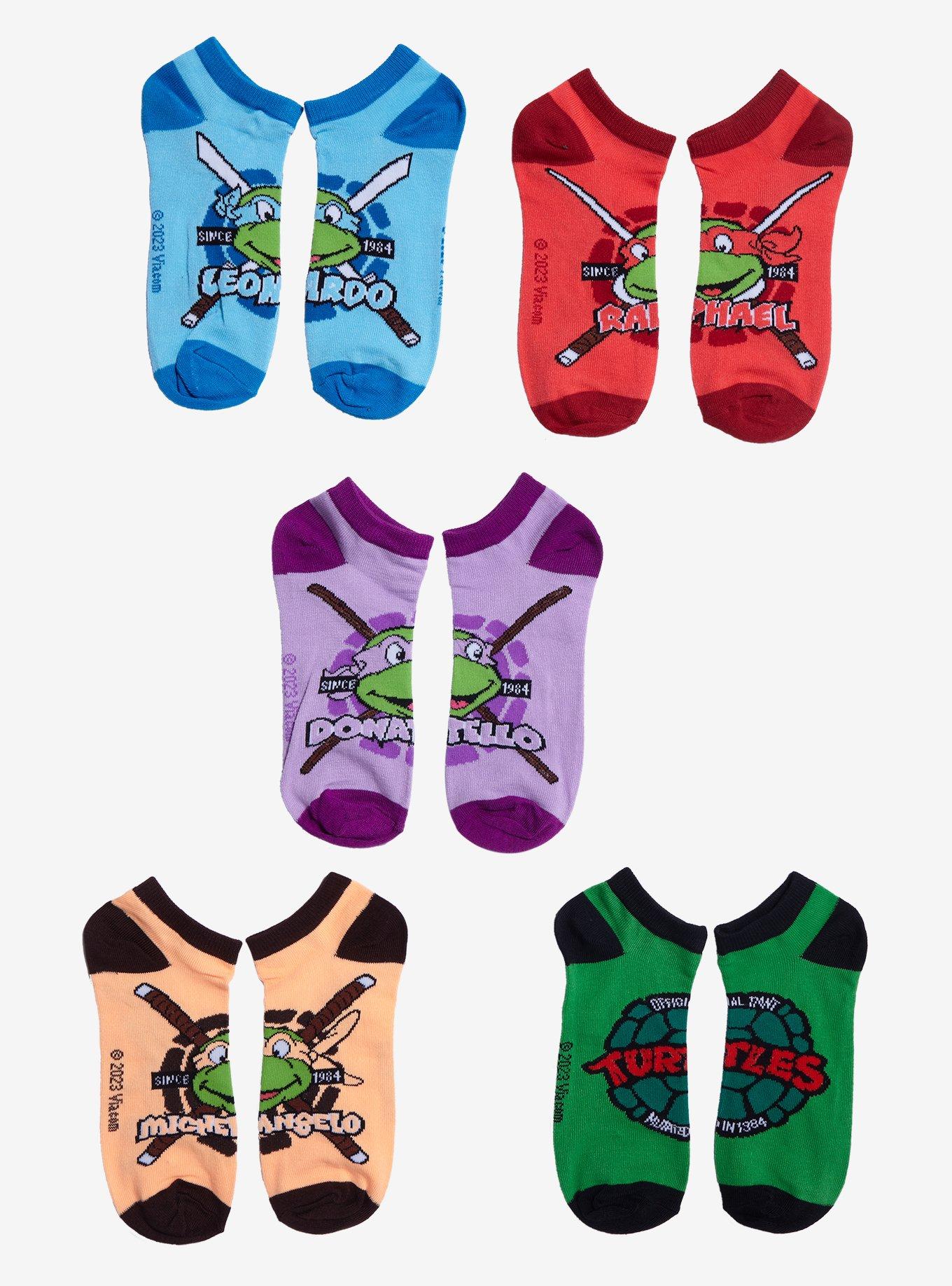 Teenage Mutant Ninja Turtles Profile No-Show Socks 5 Pair, , hi-res