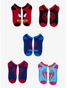 Marvel Spider-Man: Across The Spider-Verse Spider-People No-Show Socks 5 Pair, , hi-res