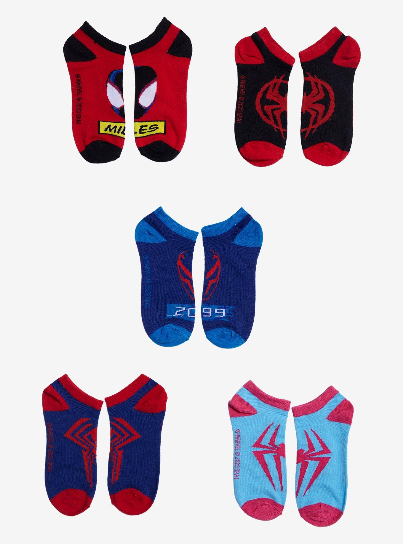 Marvel Spider-Man: Across The Spider-Verse Spider-People No-Show Socks 5 Pair, , hi-res