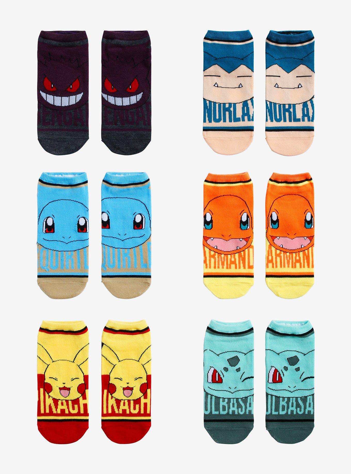 Pokemon Name Profile No-Show Socks 6 Pair, , hi-res